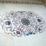 Rectangular marble inlay flooring pietra dura design